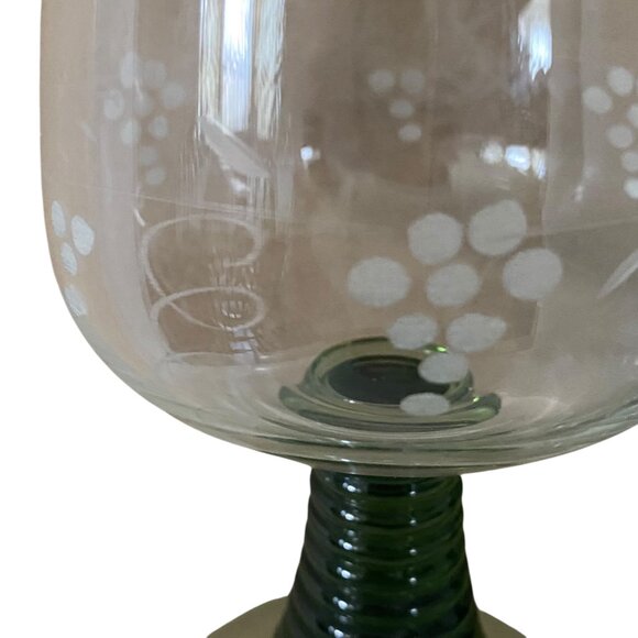 Schott Zwisel 5 Crystal Wine Goblets Glasses Beehive Stems Etched Floral Design - Picture 8 of 10